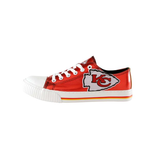 Kansas City Chiefs NFL Womens Team Color Metallic Low Top Canvas Shoes Online now
