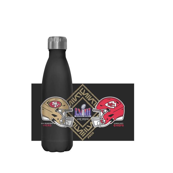 Kansas City Chiefs vs San Francisco 49ers NFL Super Bowl LVIII Black 17 oz Stainless Steel Bottle Online Hot Sale - Image 5