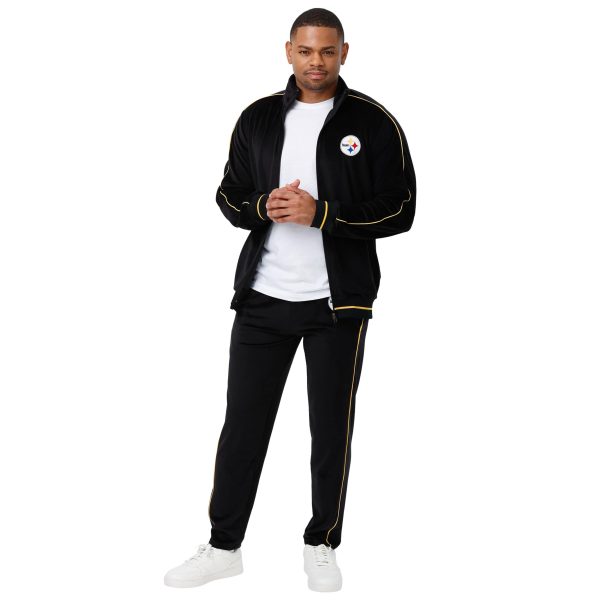 Pittsburgh Steelers NFL Mens Velour Zip Up Top Hot on Sale - Image 5