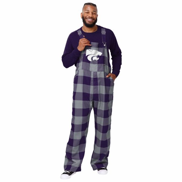 Kansas State Wildcats NCAA Mens Plaid Bib Overalls Supply
