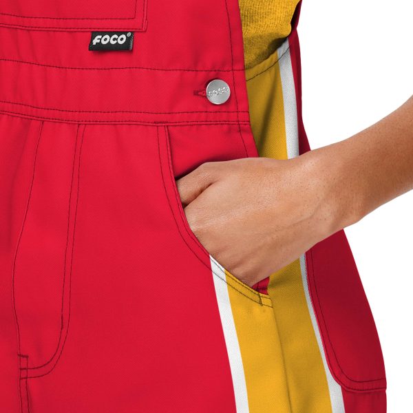 Kansas City Chiefs NFL Womens Team Stripe Bib Shortalls Online - Image 5