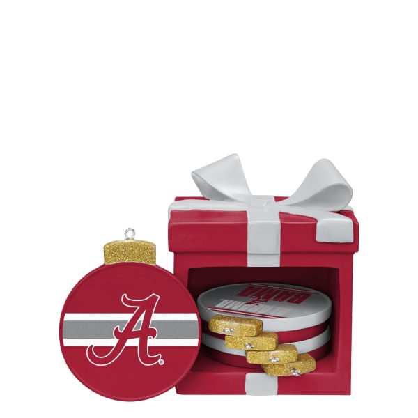 Alabama Crimson Tide NCAA Holiday 5 Pack Coaster Set Supply