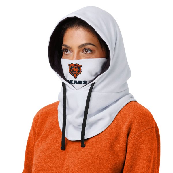 Chicago Bears NFL White Drawstring Hooded Gaiter For Cheap - Image 3
