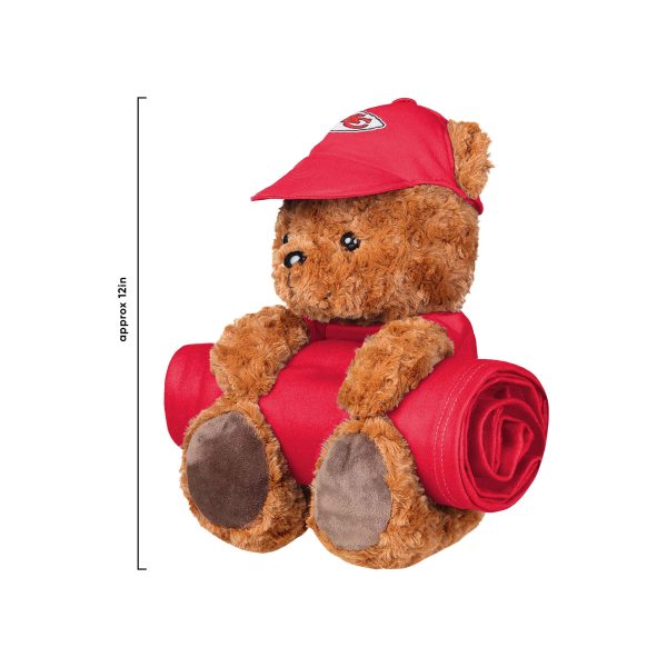 Kansas City Chiefs NFL Throw Blanket With Plush Bear For Sale - Image 3