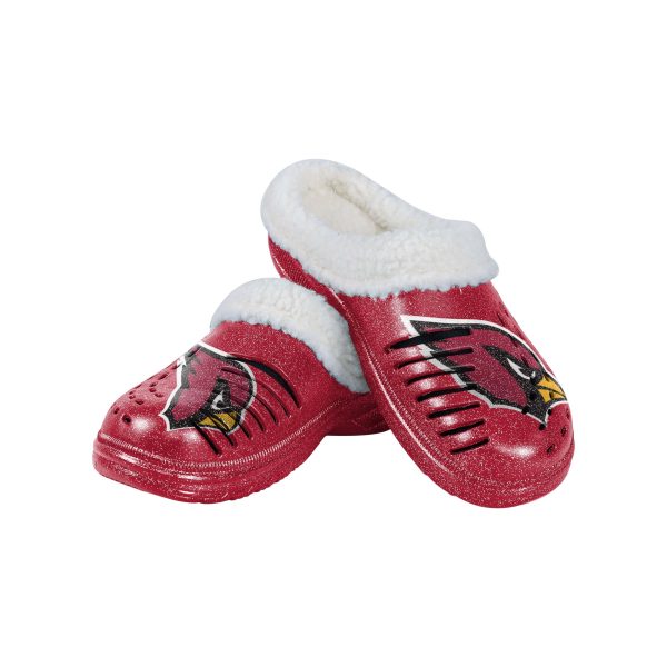 Arizona Cardinals NFL Womens Sherpa Lined Glitter Clog Cheap