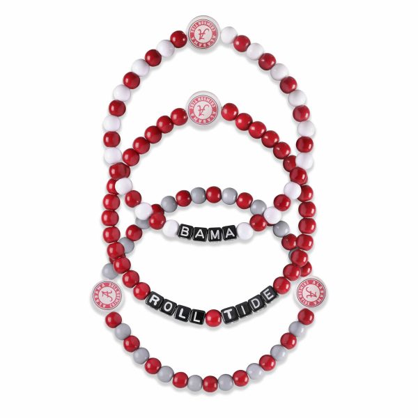 Alabama Crimson Tide NCAA 3 Pack Beaded Friendship Bracelet For Sale