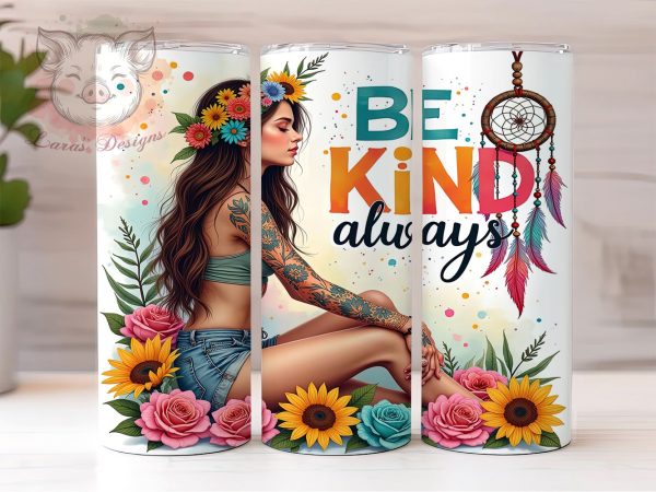 Boho Mystic Tumbler, Be Kind Always Tumbler Wrap, 20oz Sublimation Design, Inspirational Tumbler PNG, Positive Affirmation Tumbler, Digital Download Tumbler, Bohemian Tumbler Online
