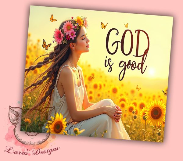 God is Good Tumbler, Bible Verse Tumbler Wrap, 20oz Sublimation Design, Christian Tumbler PNG, Inspirational Bible Tumbler, Digital Download Tumbler, Faith-Based Tumbler Design Discount - Image 2