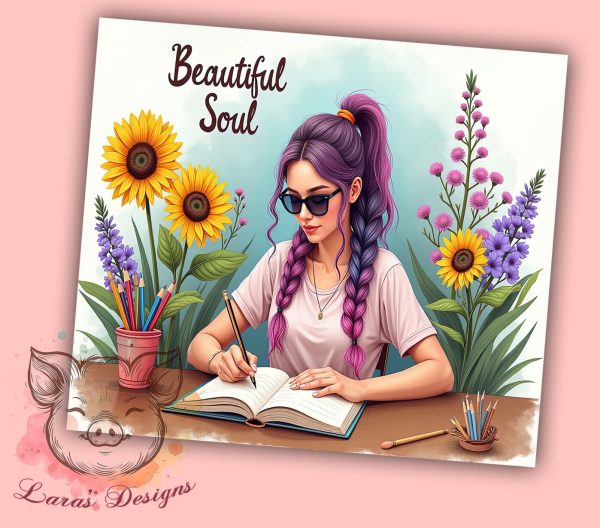Beautiful Soul Tumbler, Inspirational Tumbler Wrap, 20oz Sublimation Design, Soulful Tumbler PNG, Digital Download Tumbler, Custom Tumbler Design, Positive Vibes Tumbler For Discount - Image 2
