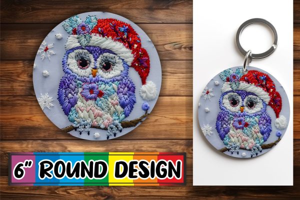 15x Round Design Sublimation Kit , Xmas Owl For Cheap - Image 5