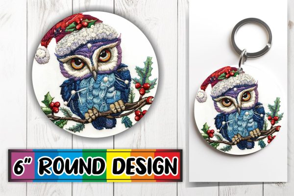 15x Coaster Design Sublimation Set , Xmas Owl Online Sale - Image 5