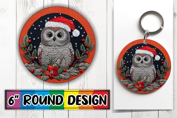 15x Coaster Design Sublimation Set , Xmas Owl Online Sale - Image 4