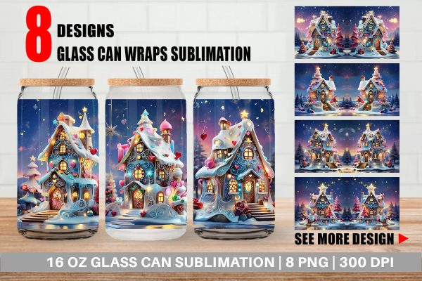Glass Can Gingerbread House Hot on Sale