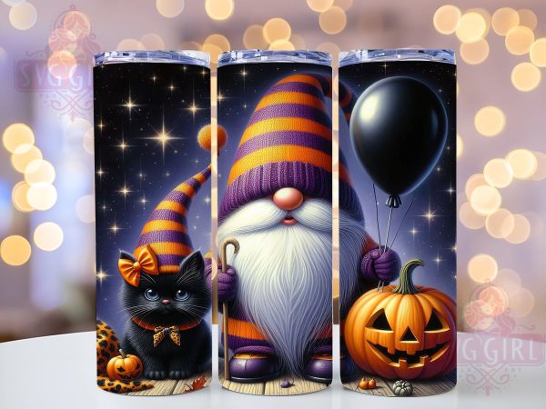 Halloween Gnome 20oz Tumbler Wrap Sublimation Design, Straight Tapered Tumbler Wrap, Gnome Tumbler Png, Instant Digital Download Online Hot Sale