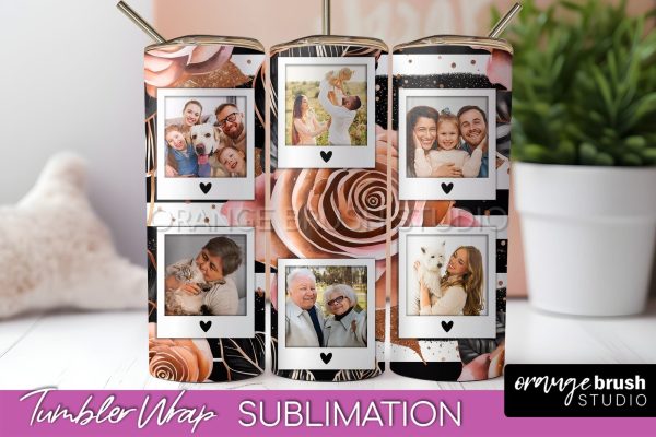 Flowers Photo Frame Tumbler Wrap Sublimation Add Photo Photo For Sale