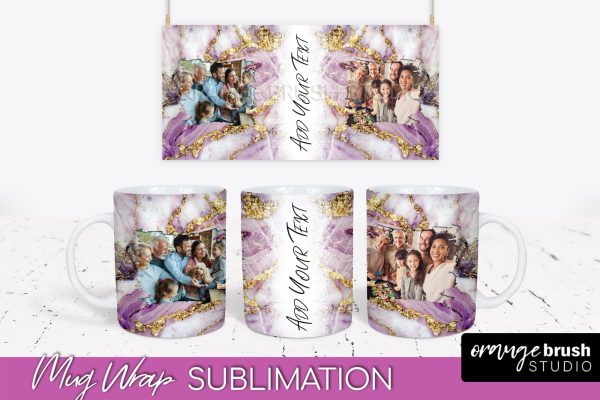 Add Your Photo Mug Wrap - Marble Mug Sublimation Design For Discount
