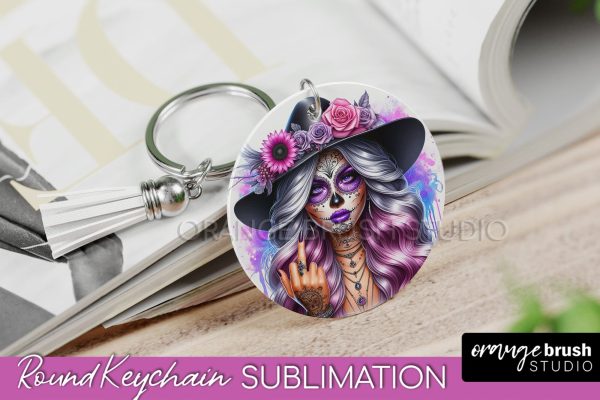 La Catrina Keychain - Halloween Sublimation PNG Sugar Skull For Discount