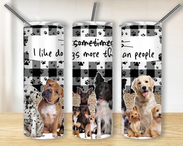Skinny Tumbler Sublimation Many Dogs Burlap Dog Like Dogs more than people Template Straight Warped Digital Download PNG Hot on Sale